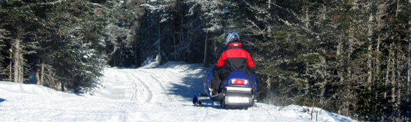 Snowmobiler on Trail