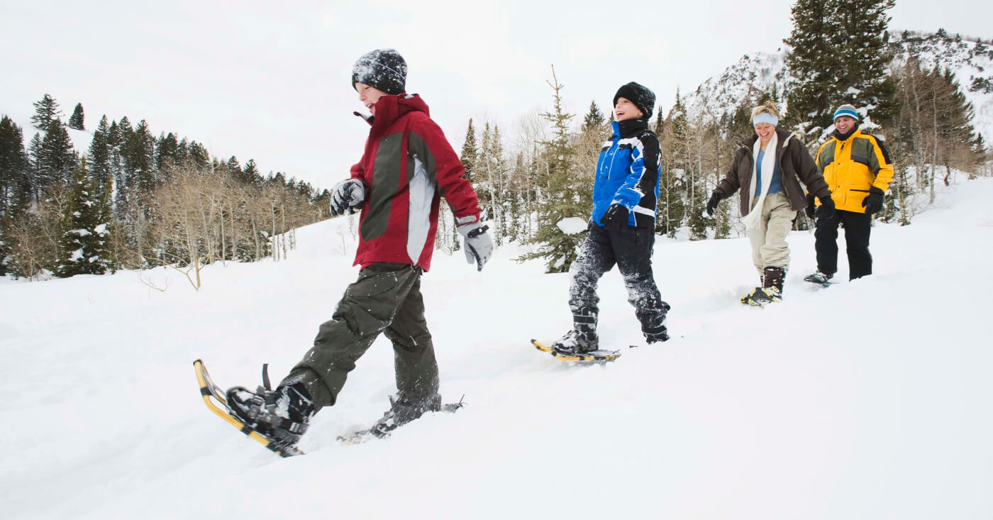 Snowshoeing Family