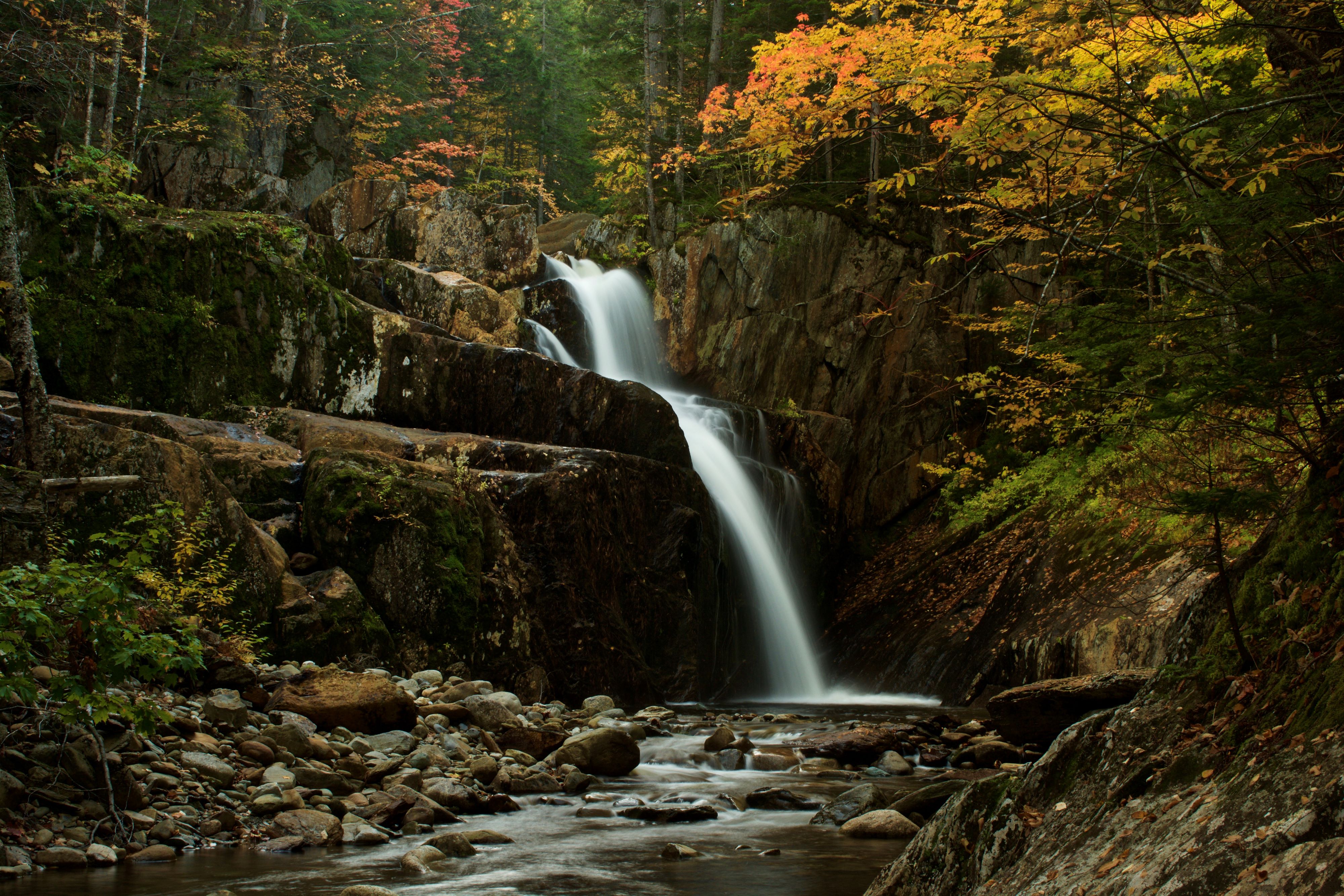 Chandler Mill Stream Falls, waterfalls in Rangeley Lakes Area Maine