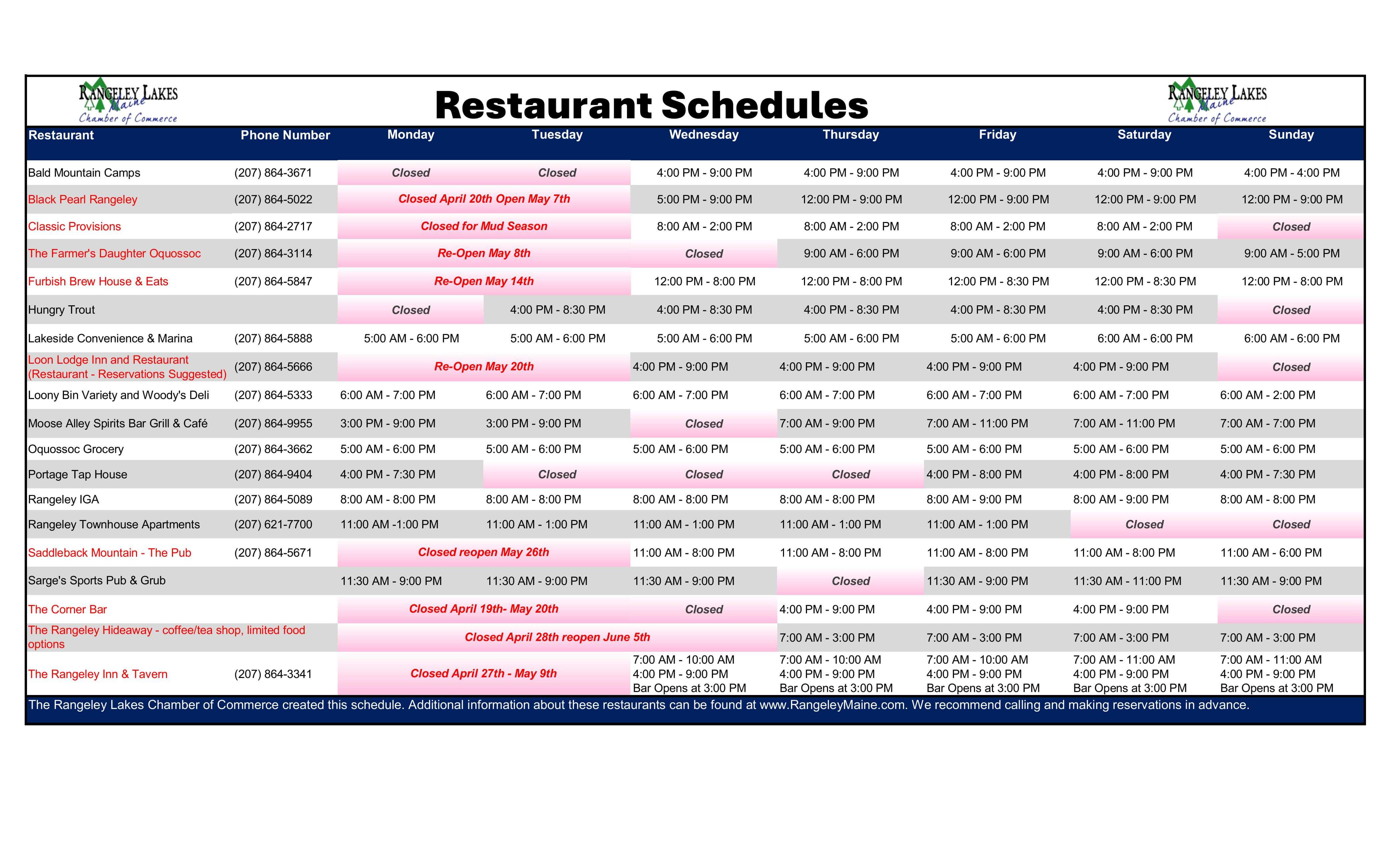 AprilResturant Schedules (6)