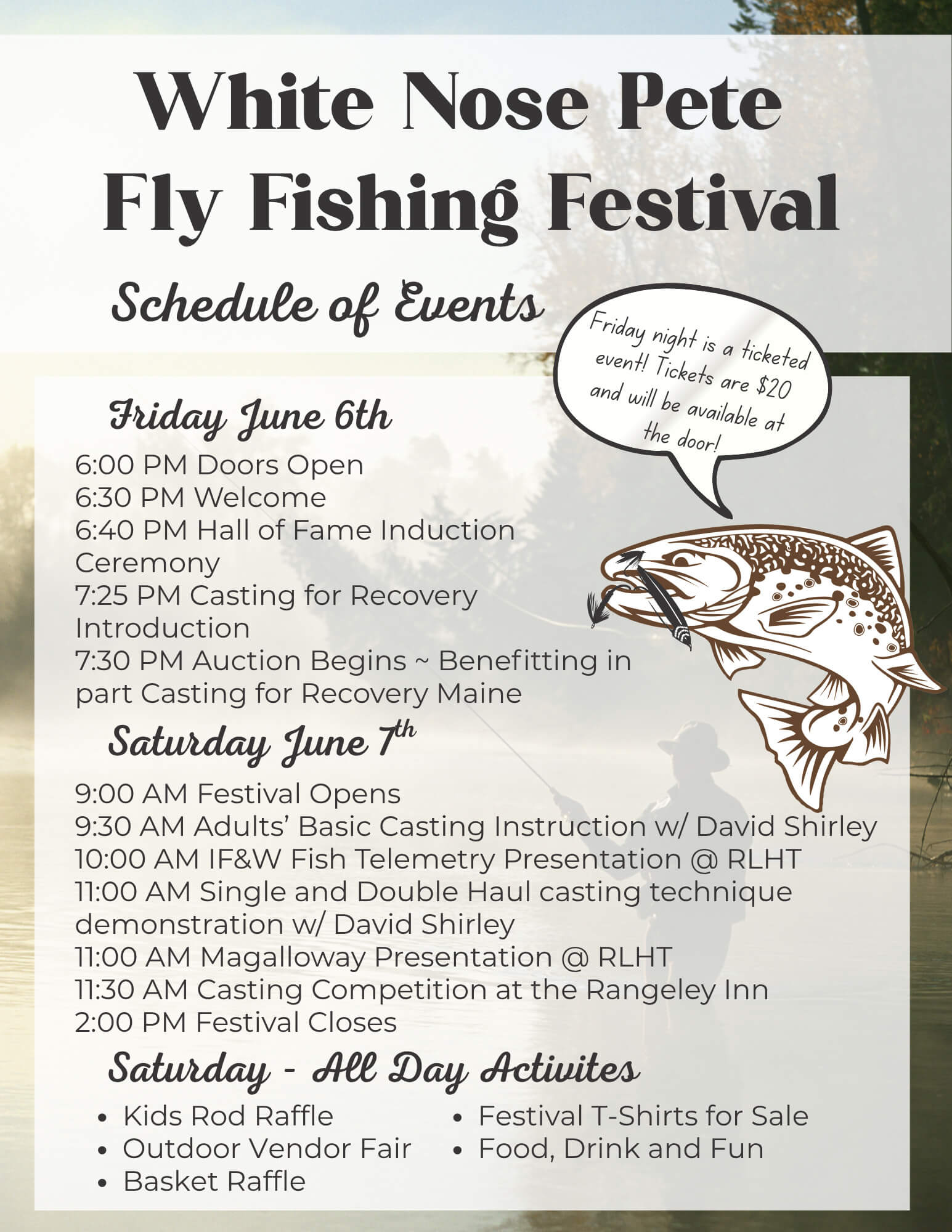 White NOse Pete Festival 2025 Schedule of Events and Activities