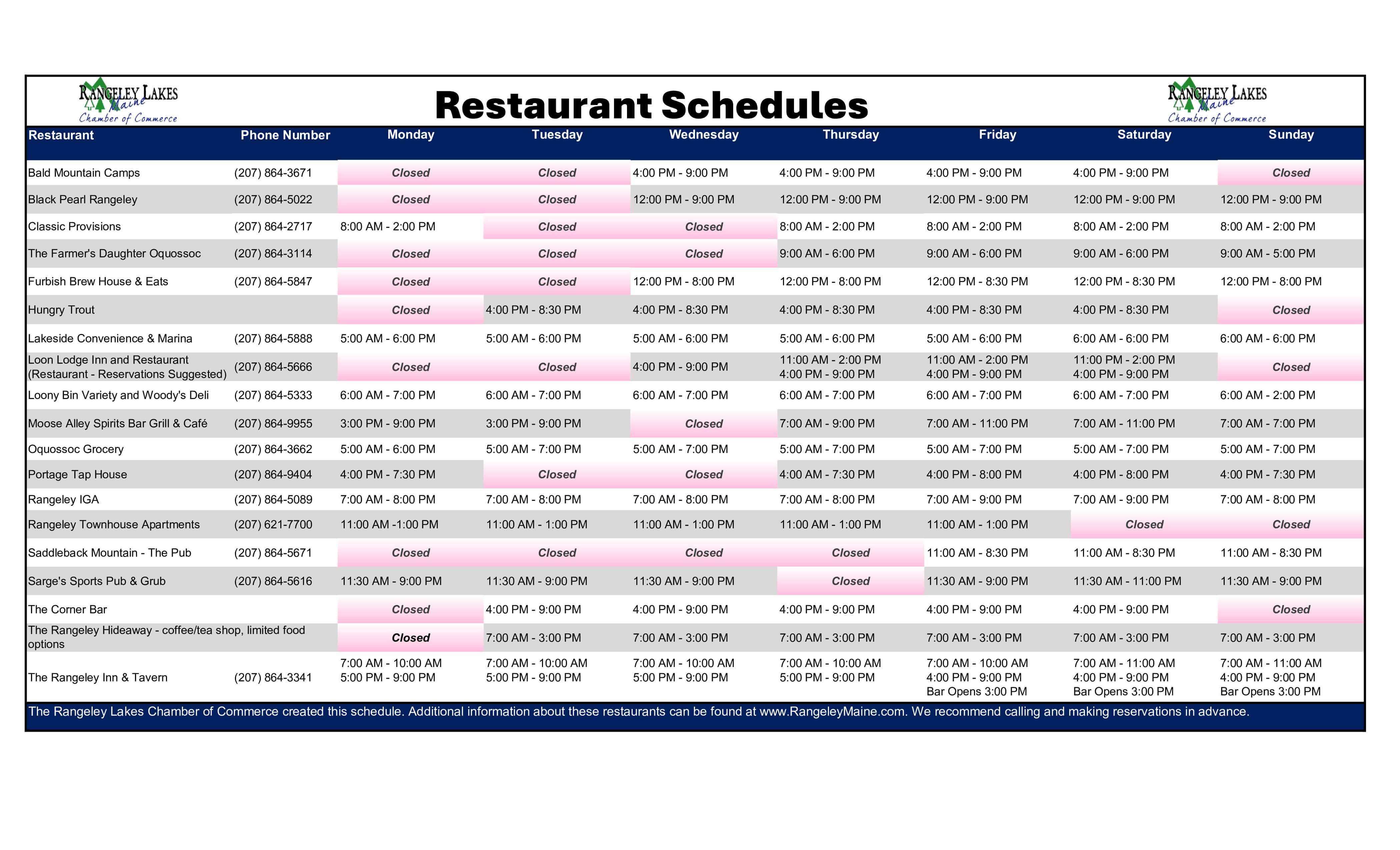 JuneResturant Schedules (2)