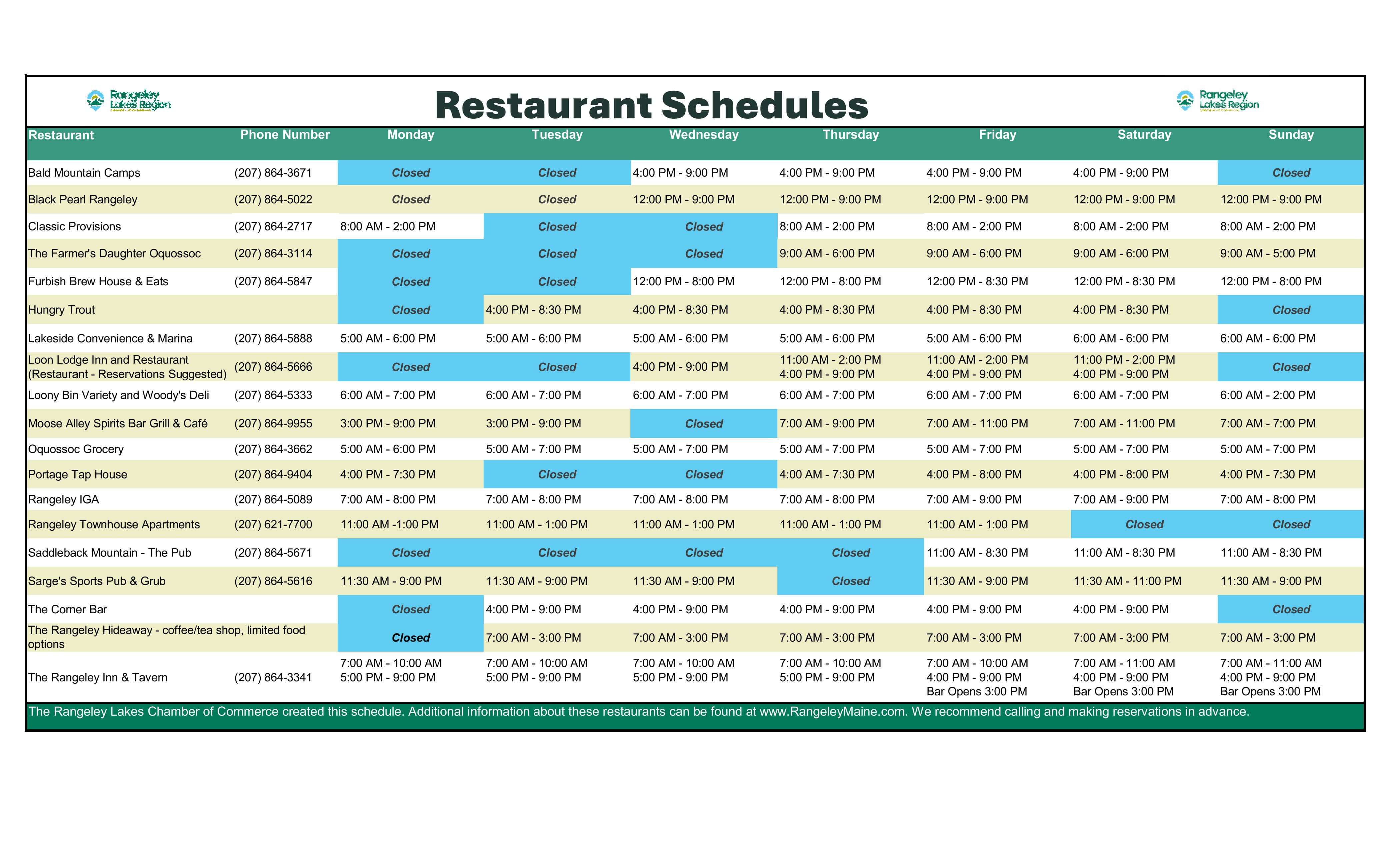 JuneResturant Schedules (3)