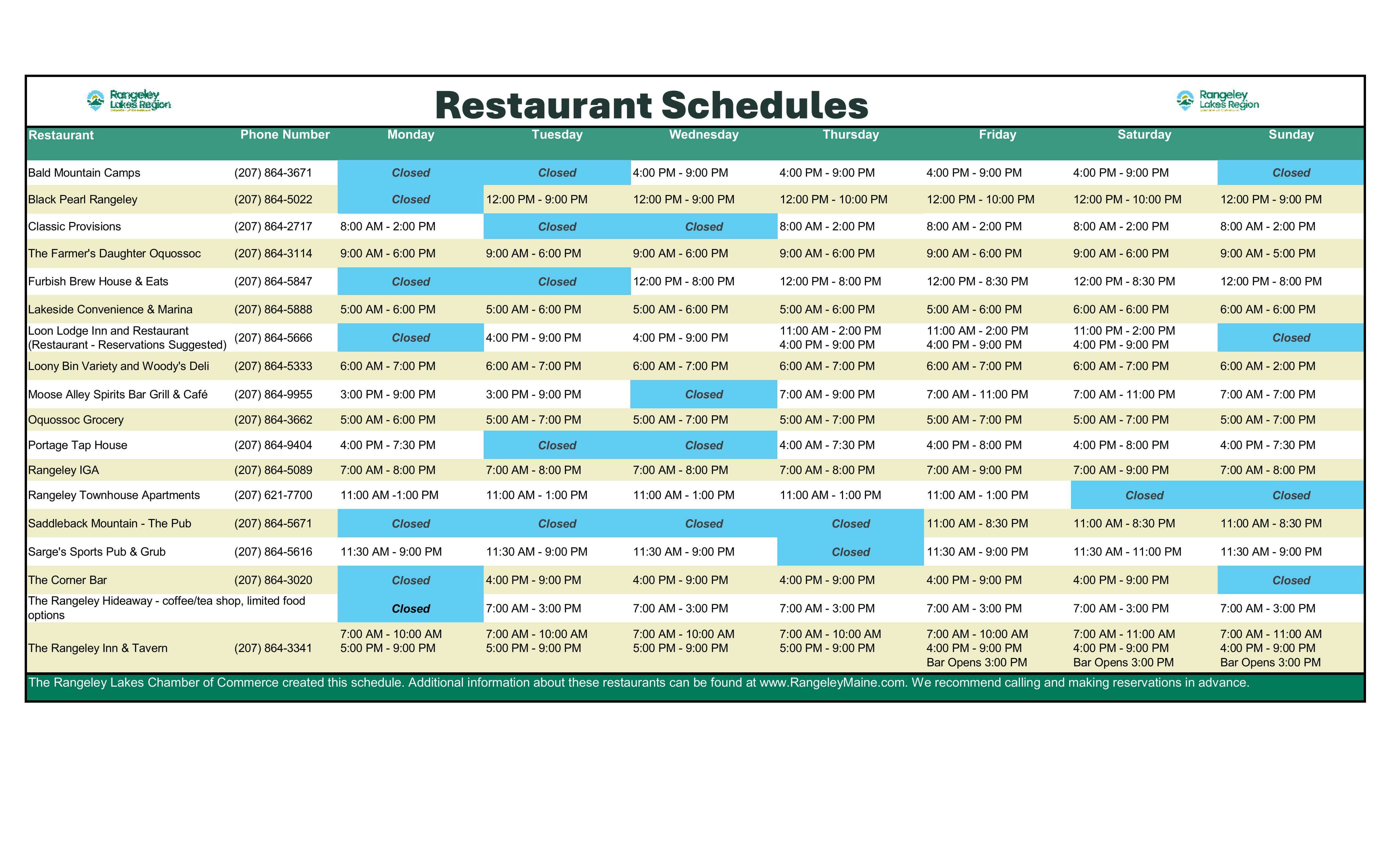 AugResturant Schedules (2)