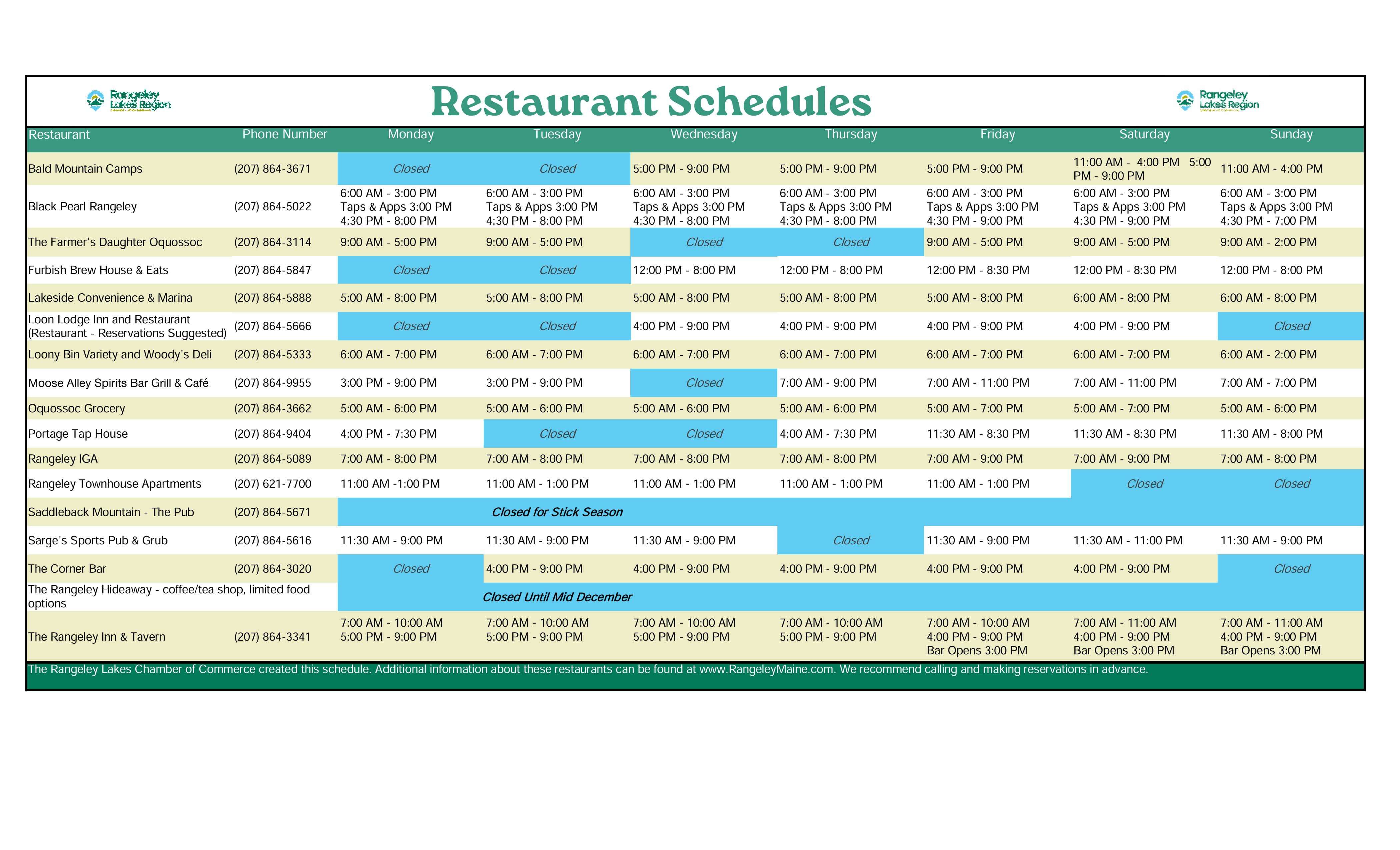 Nov.Resturant Schedules (1)