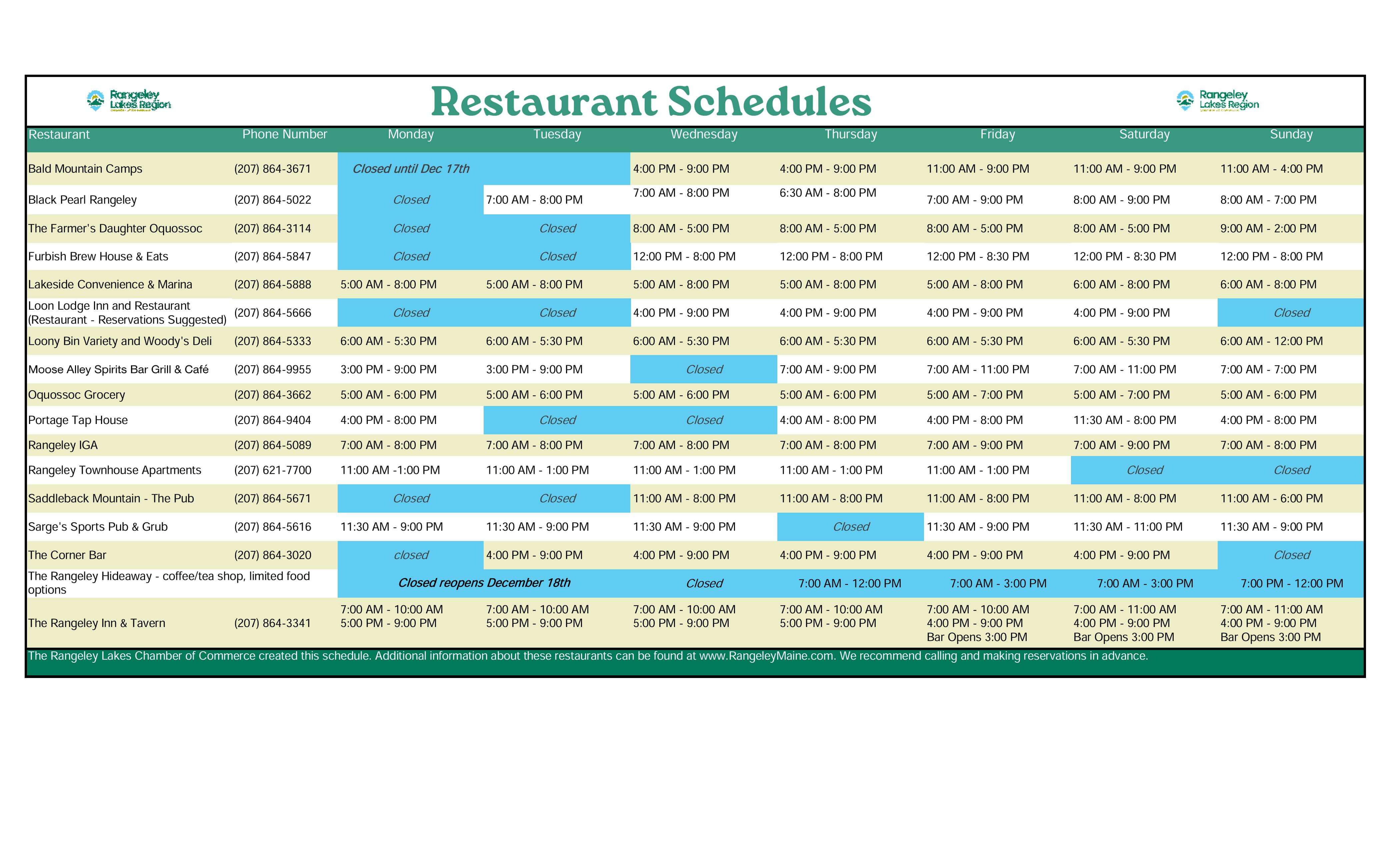 DEC.Resturant Schedules (2)
