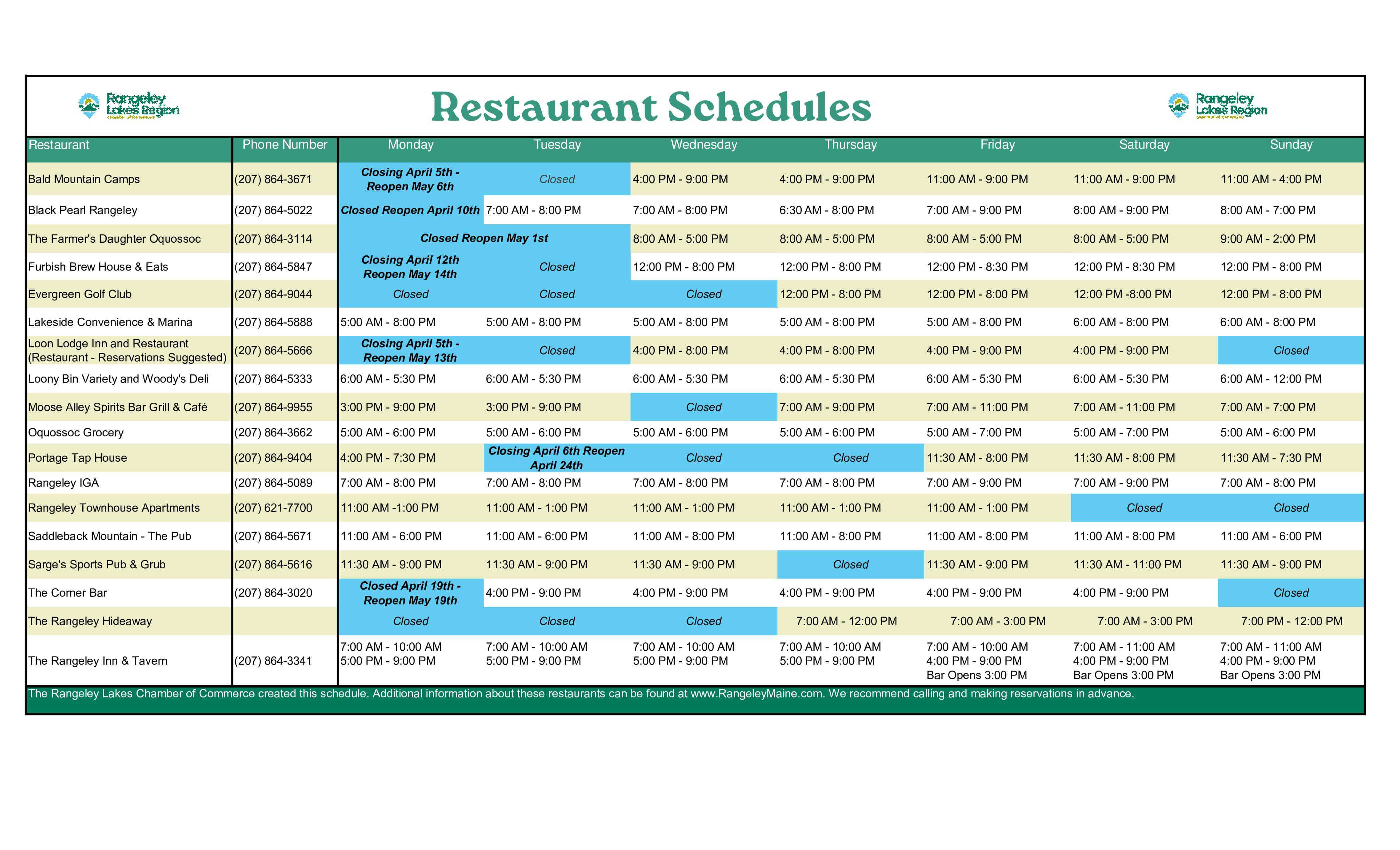 March.Resturant Schedules (1)
