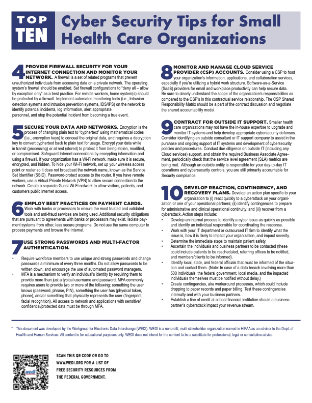 2Top10_Small Healthcare Business Cybersecurity Guidance draft v6 7.7.24