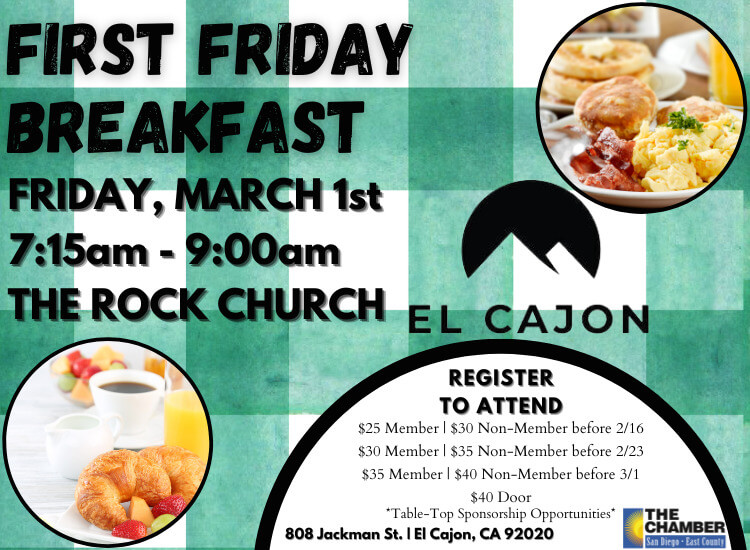 3/1 First Friday Breakfast at Rock Church | Register