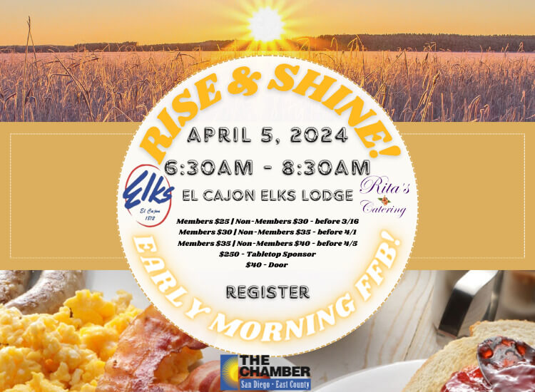4/5 First Friday Breakfast | El Cajon Elks Lodge | Register