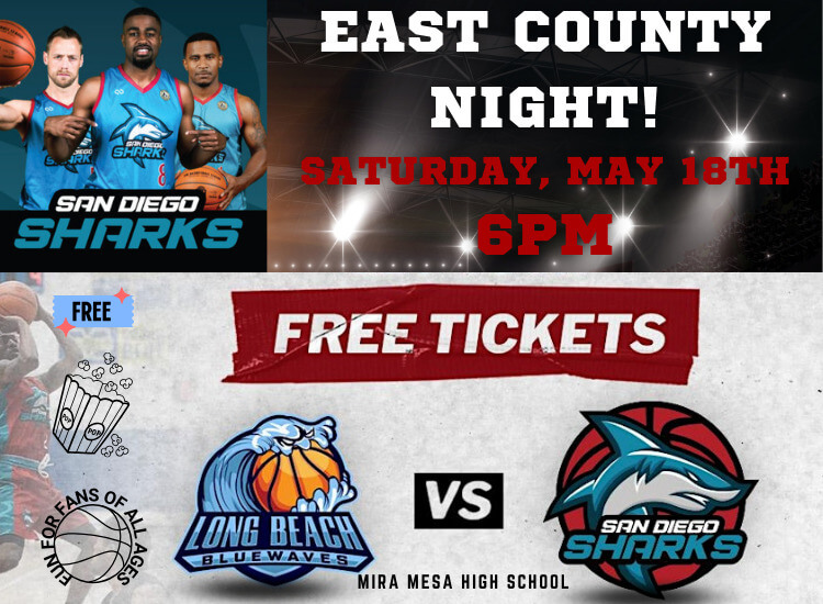 5/18 East County Night w/ Sharks Basketball | 6pm | FREE!!!