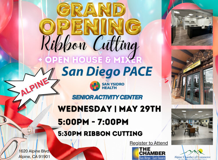 5/29 Grand Opening, Ribbon Cutting, Open House, & Mixer | San Ysidro Health Alpine Senior Activity Center | 5pm