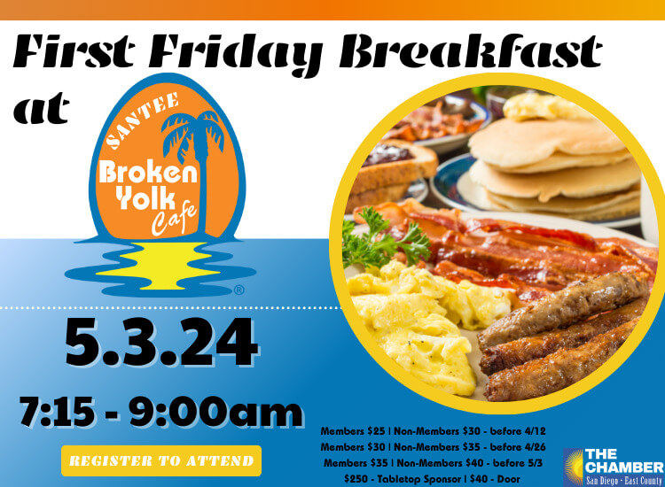 5/3 First Friday Breakfast | Broken Yolk Cafe Santee | Register