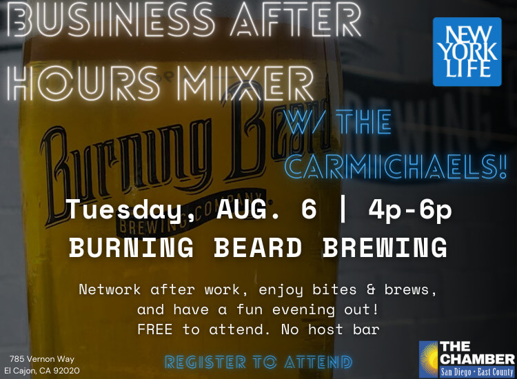 8/6 Business After Hours Mixer w/ the Carmichaels | Burning Beard Brewing | 4p-6p | Register to Attend