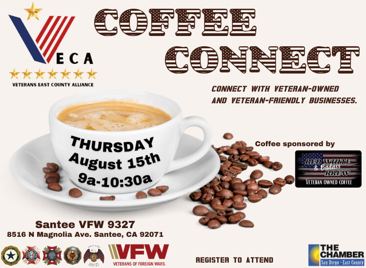 8/15 VECA Coffee Connect | 9a-10:30a | Santee VFW | Register to Attend