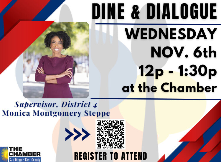 11/6 Dine & Dialogue w/Supervisor Monica Montgomery Steppe | 12p-1:30p | Register to Attend