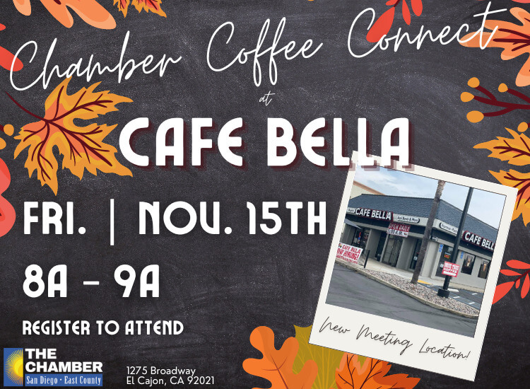 11/15 Chamber Coffee Connect at Cafe Bella | 8a-9a | FREE | Register to Attend