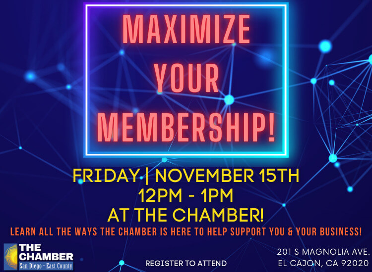 11/15 Maximize Your Membership | 12p-1p | at the Chamber | Register to Attend