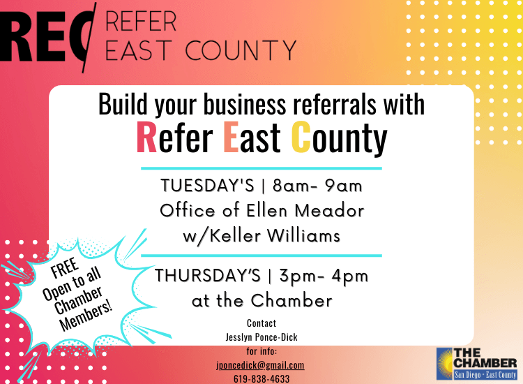 Refer East County | FREE Member Networking Group | Tuesday's & Thursday's