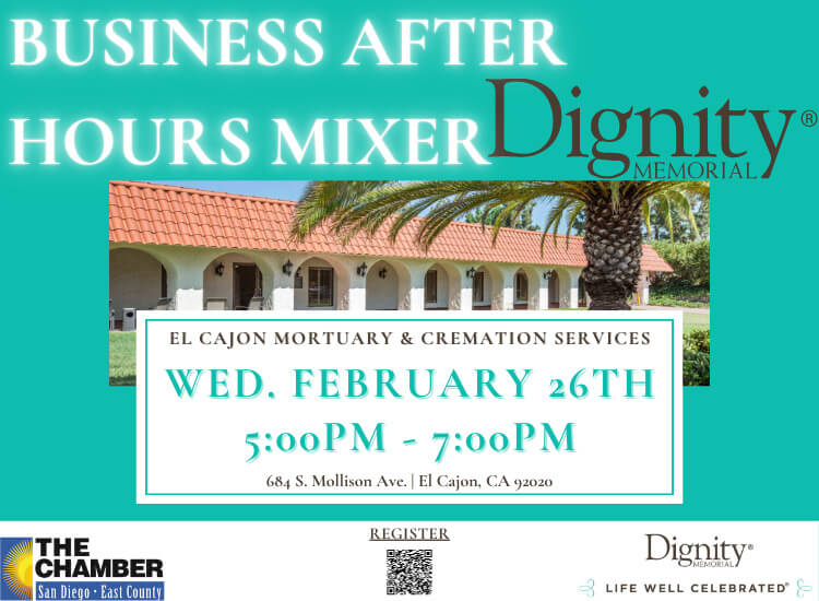 2/26 Business After Hours Mixer | Dignity Memorial | 5pm-7pm | FREE! | Register to Attend