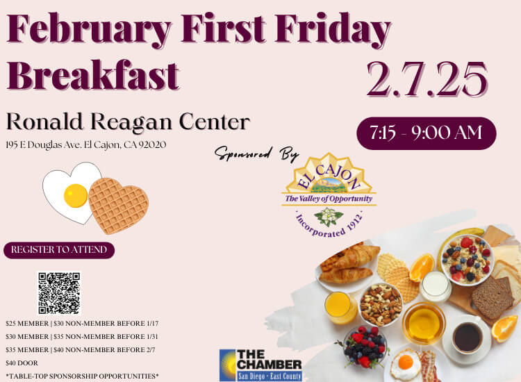 2/7 First Friday Breakfast | Ronald Reagan Center | 7:15am-9am | Register to Attend