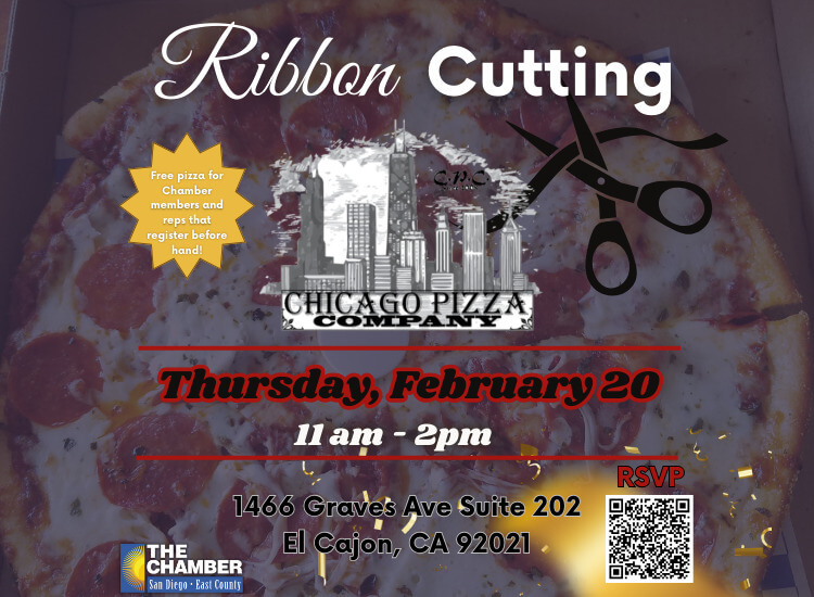 2/20 Grand Opening Ribbon Cutting | Chicago Pizza Company | 11am-2pm | 11:30am Ribbon Cutting | Register to Attend