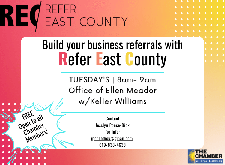 Refer East County | FREE Member Networking Group | Tuesday's