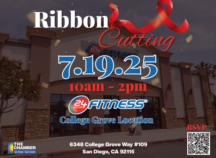 7/19 Ribbon Cutting | 24 Hour Fitness College Grove | FREE! | RSVP to Attend