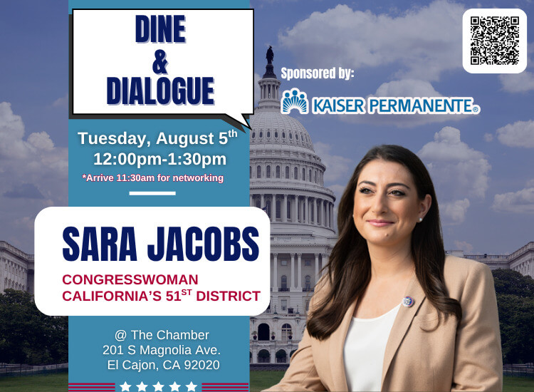 8/5 Dine & Dialogue w/ Congresswoman Sara Jacobs | RSVP | Sit Down with Local Government! 