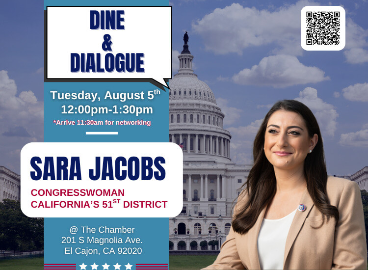 8/5 Dine & Dialogue w/ Congresswoman Sara Jacobs | RSVP | Sit Down with Local Government! 