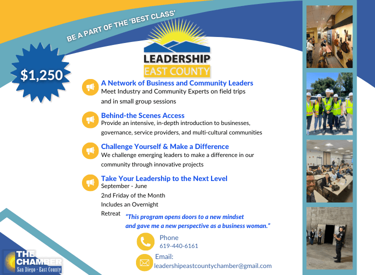 Leadership East County Class of 2026 | Become a Leader in Your Community | Apply Today! 