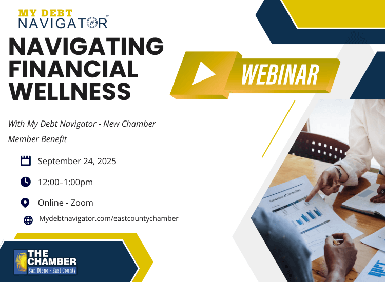 9/24 Navigating Financial Wellness WEBINAR | MyDebtNavigator - New Chamber Benefit! | FREE! | RSVP to Attend