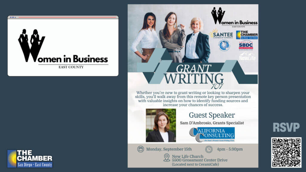 9/15 Women in Business East County | Joint Chamber Program | Meet Industry Professionals! | RSVP to Attend