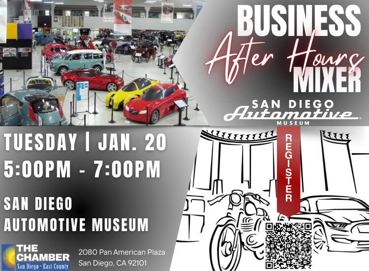 1/20 Business After Hours Mixer at the San Diego Automotive Museum