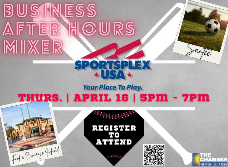 4/16 Business After Hours Mixer at Sportsplex USA Santee