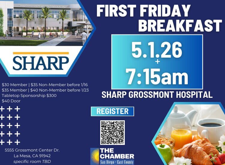 5/1 First Friday Breakfast at Sharp Grossmont Hospital