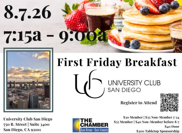 8/7 First Friday Breakfast at University Club San Diego