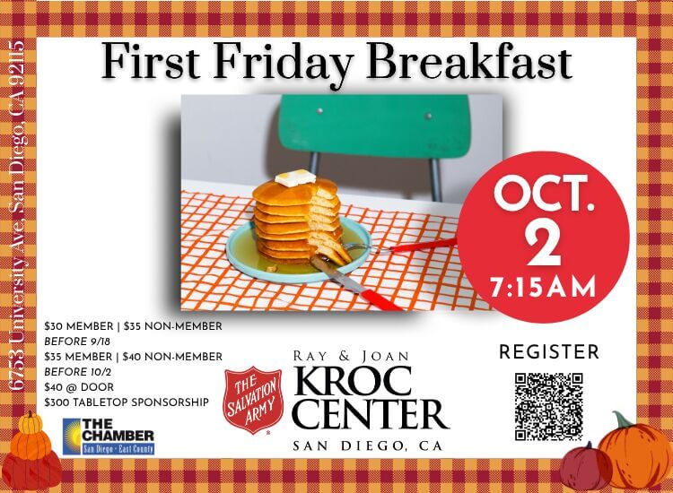 10/2 First Friday Breakfast at Kroc Center San Diego