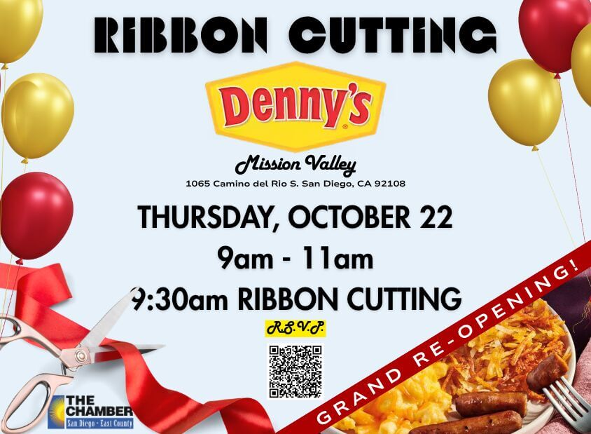 10/22 Grand Re-Opening & Ribbon Cutting | Denny's Mission Valley