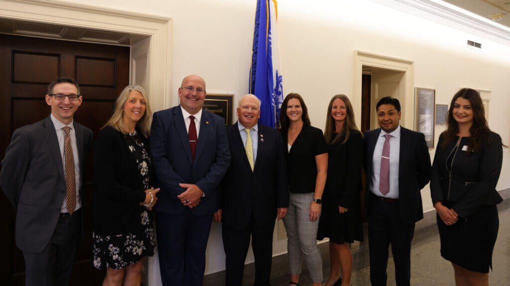 Wisconsin's PIA Advocacy Day delegation with Congressman Fitzgerald 
(from left: Pete Hanson, Tracy Oestreich, Ryan Butzke, Rep. Fitzgerald, Lacey Endres, Alyssa Hobgood, Octavio Padilla, Natalie White)