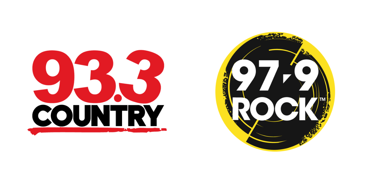 Country 93.3 and 97.9 ROCK Logos