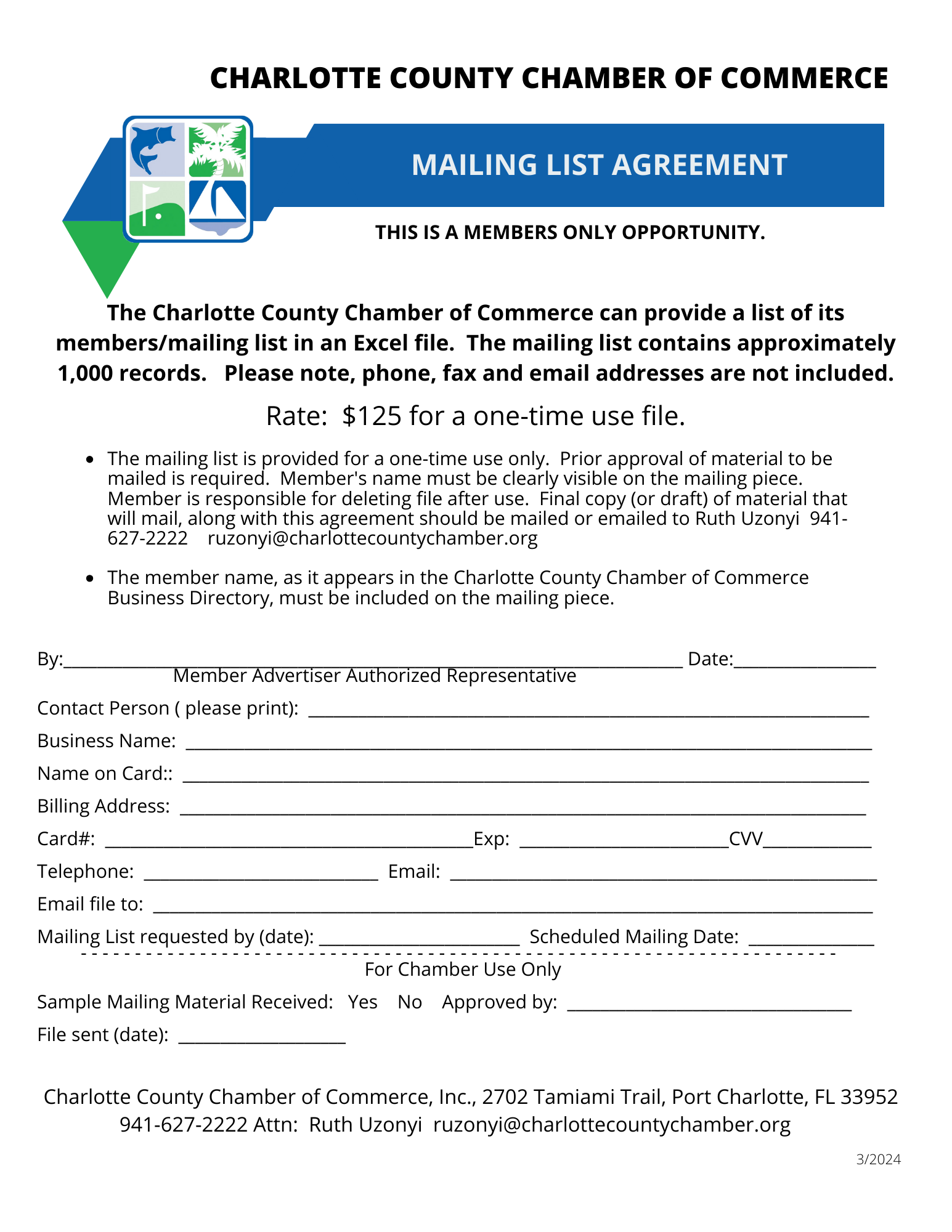Mailing List File Agreement 3-2024