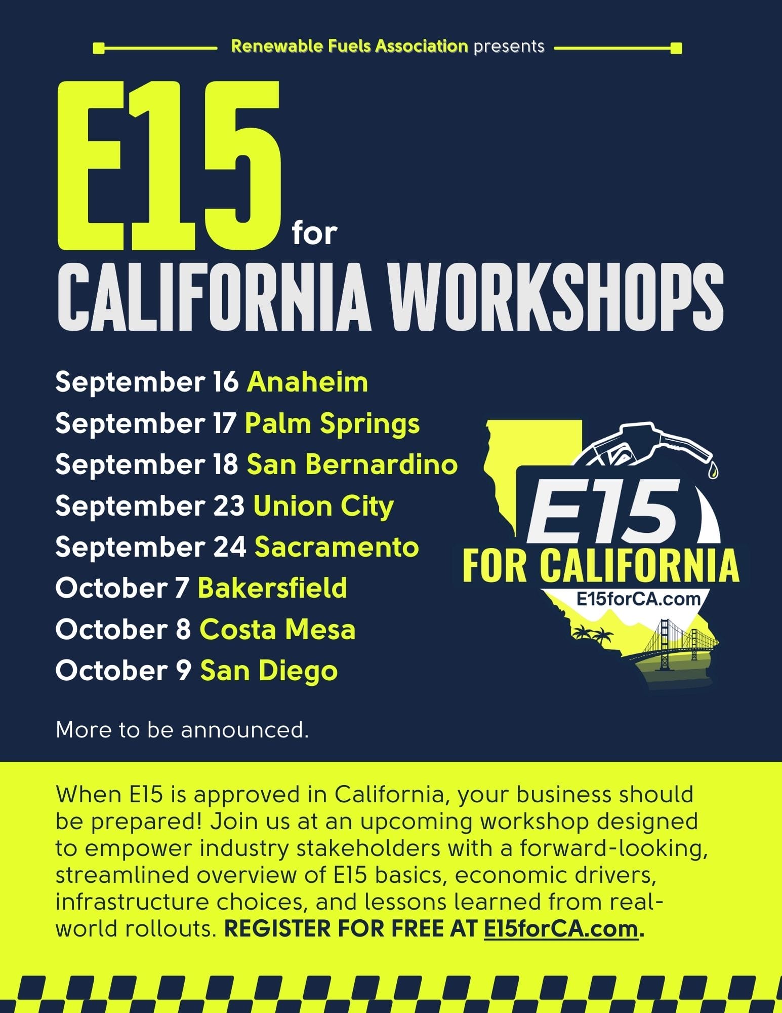 E15 for CA Workshop Flyer E15 for CA Workshop Flyer