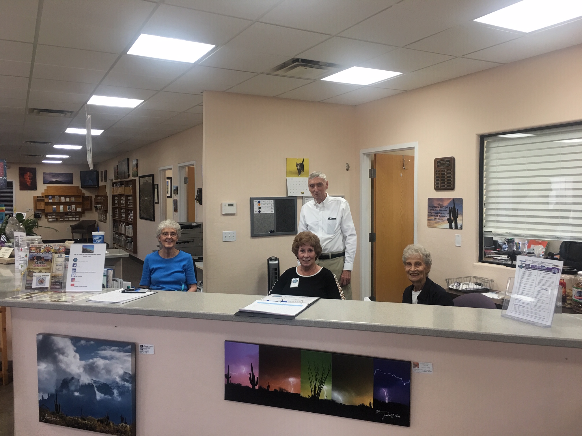 Visitor Center Main Desk and Volunteer Staff