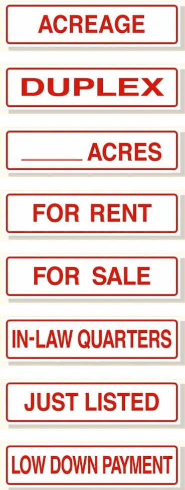 rider signs for rentals or sales