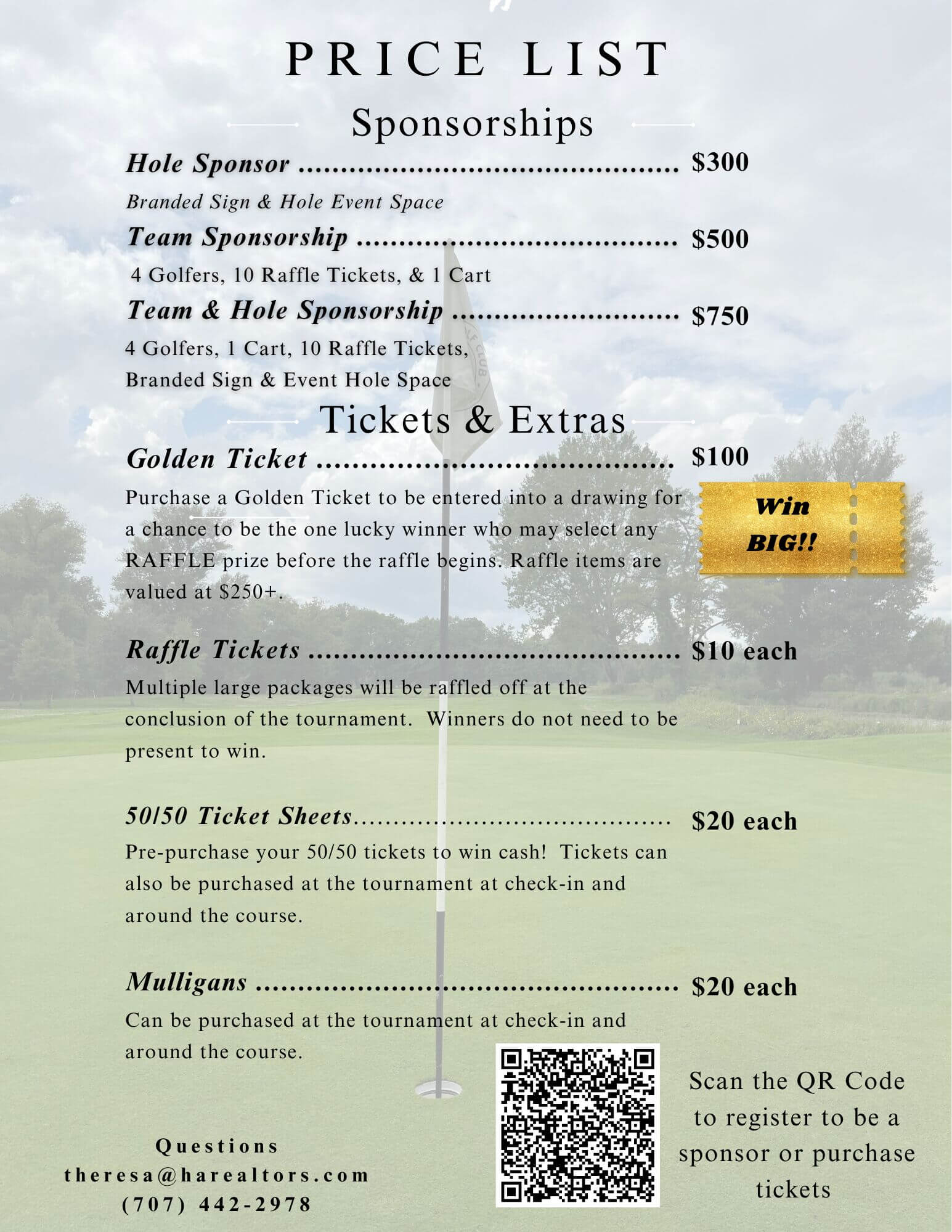 2026 golf tourney flyer