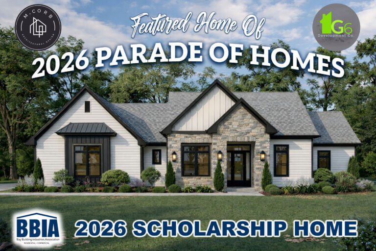 Rendering of the 2026 BBIA Scholarship Home, featured home of the 2026 Parade of Homes