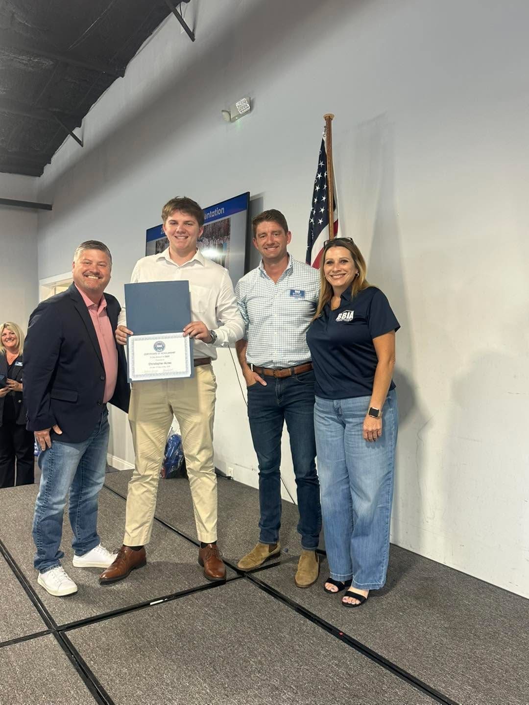 2026 BBIA scholarship presentation, recipients with certificates