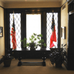 historic chamber photos - flags at window