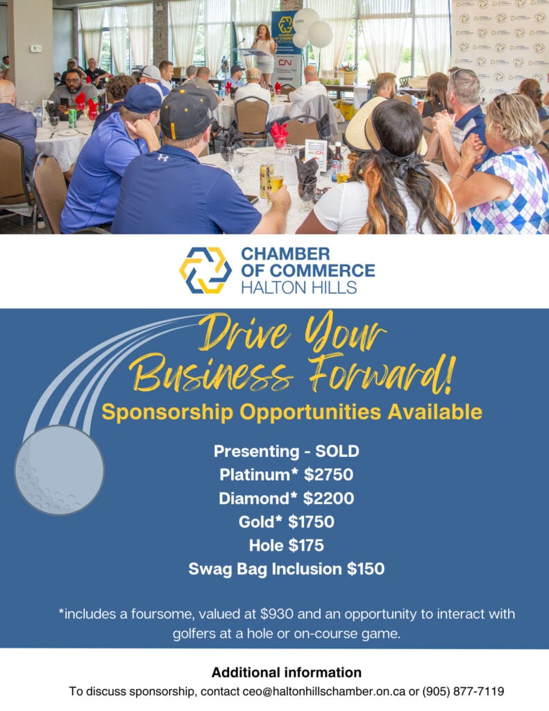 Halton Hills Chamber of Commerce 2024 Chamber Classic Golf Tournament Sponsorship Opportunities